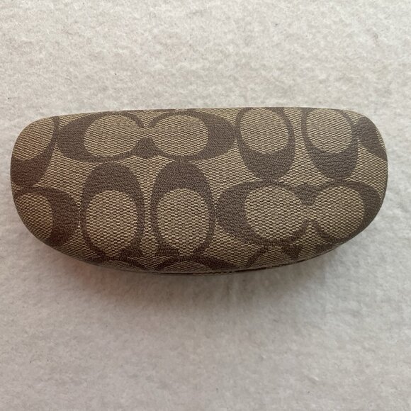 Coach Eyeglass Case Signature C Monogram Brown Sunglasses Clamshell - Picture 2 of 15